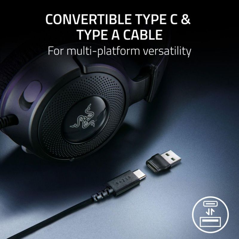 Auriculares para juegos Razer Kraken V4 X con cable y sonido envolvente 7.1