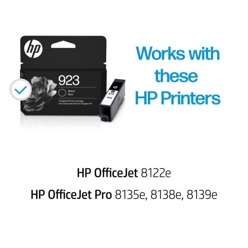Cartucho de tinta HP 923 negro OfficeJet 8120 OfficeJet Pro 8130