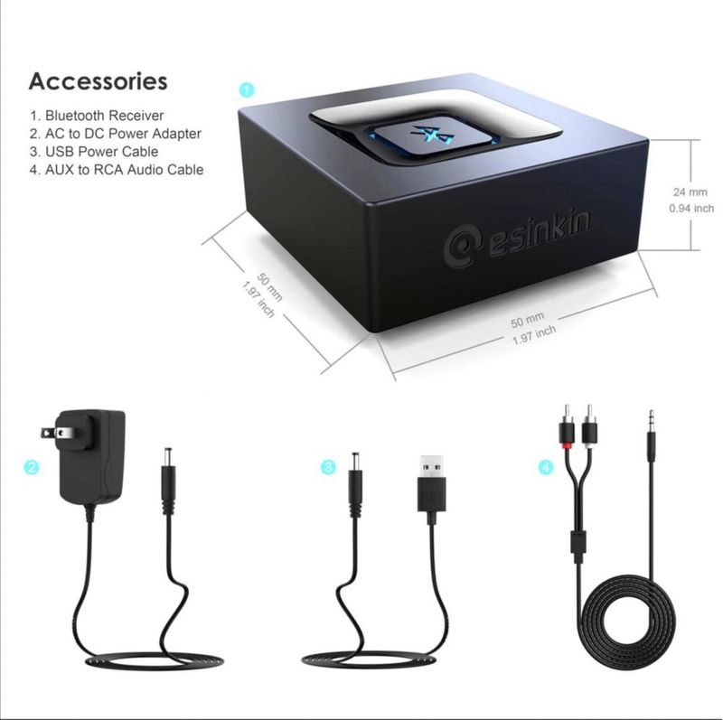 Adaptador de audio Bluetooth Esinkin para sistema de transmisión de música