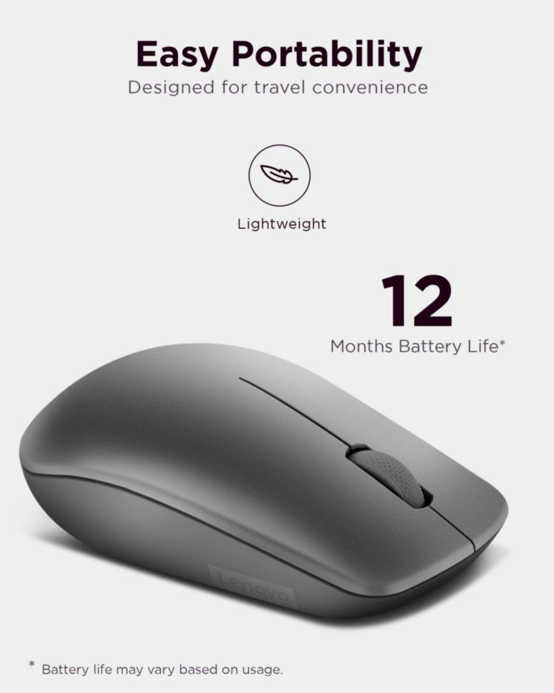 Ratón inalámbrico de ordenador Lenovo 530 para PC portátil Windows