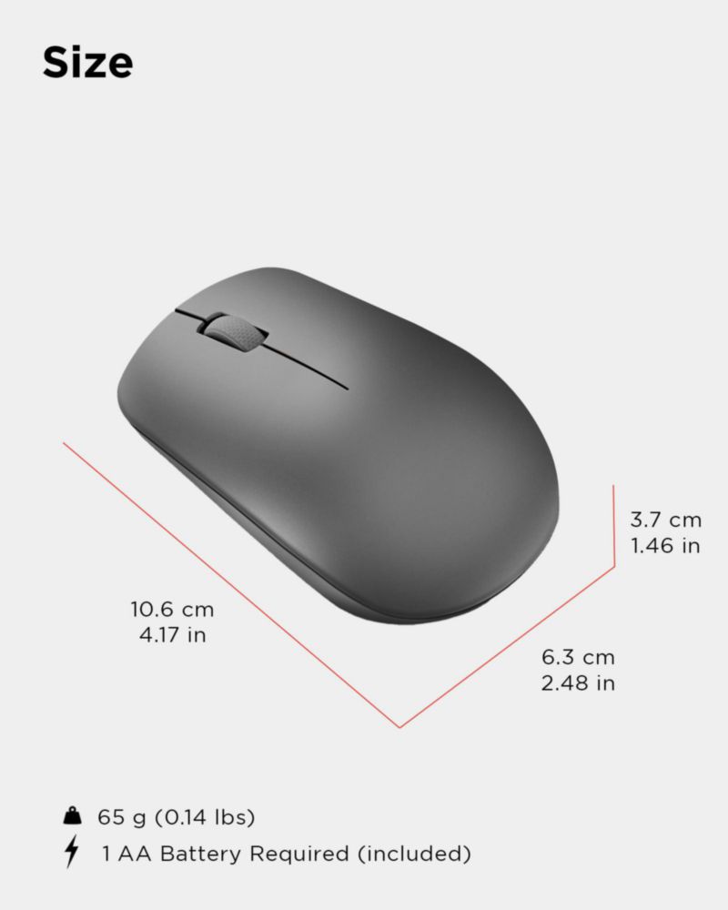 Ratón inalámbrico de ordenador Lenovo 530 para PC portátil Windows