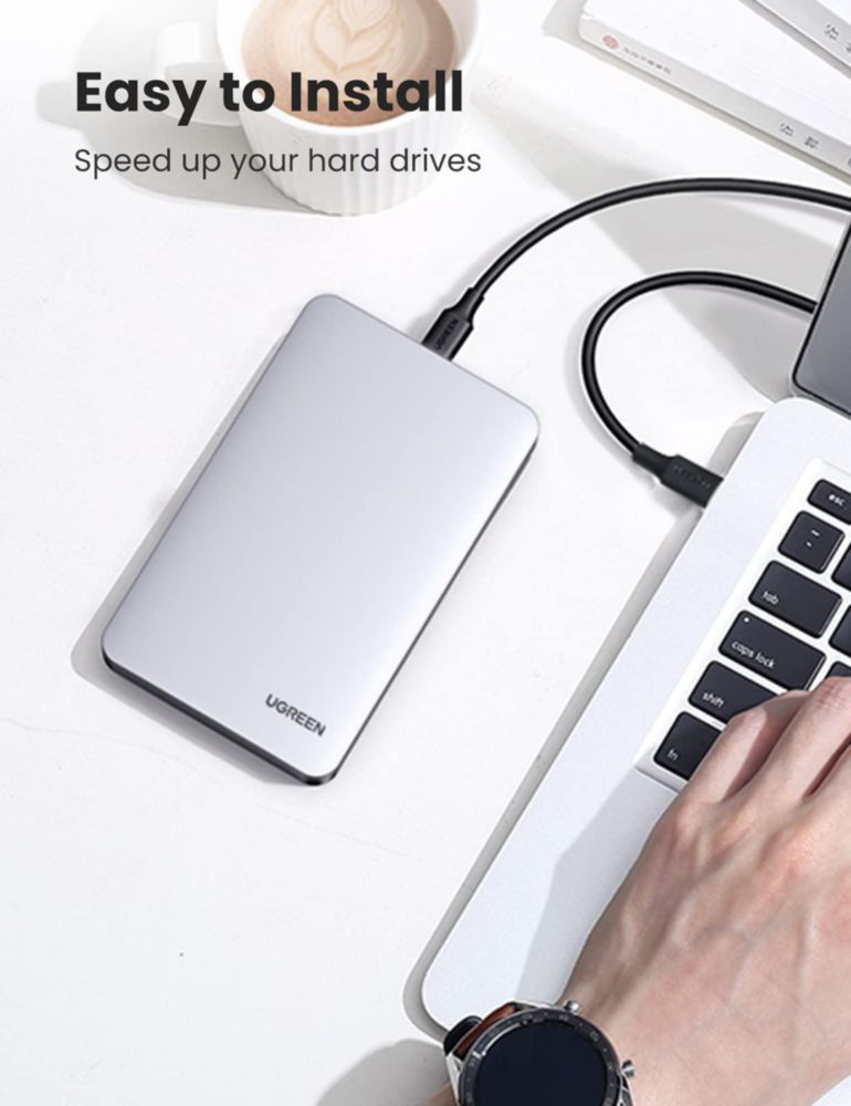 Carcasa de disco duro UGREEN USB C para HDD SSD 2.5 SATA