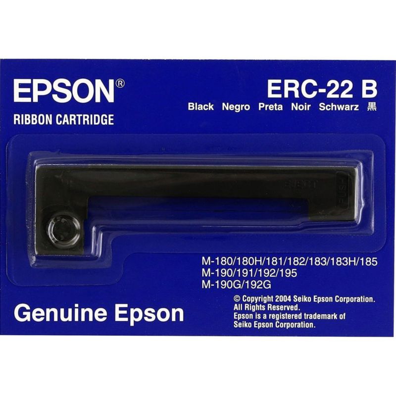 Casete de cinta Epson NEGRO para 180/181/183/185 (ERC-22B)