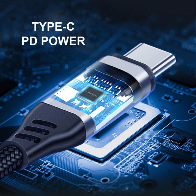 Cable tipo C USB-C hembra a DC de 55 x 21 mm de alimentación PD de 65 W