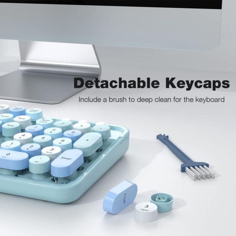 Combo de teclado y ratón MOFII inalámbrico azul retro azul