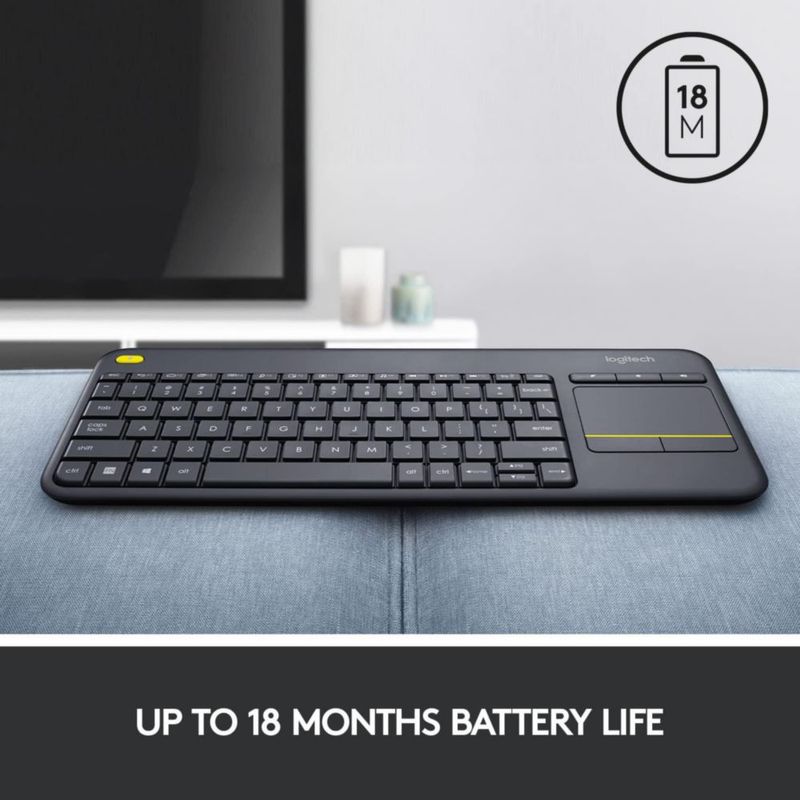 Teclado HTPC Logitech K400 Plus Wireless Touch Negro