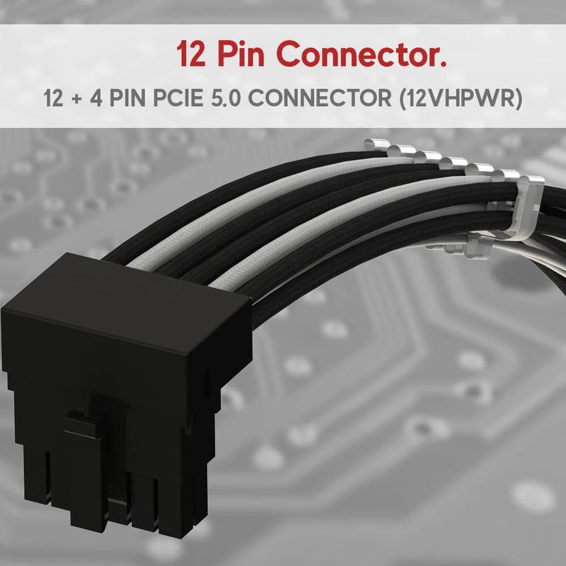 Cable de alimentación LINKUP AVA 600 W PCIE 5.0 16 pines (12+4) 70 cm negro