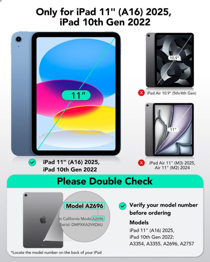 Funda ESR Rebound Series para iPad de 11.ª y 10.ª generación 10.9 color azul