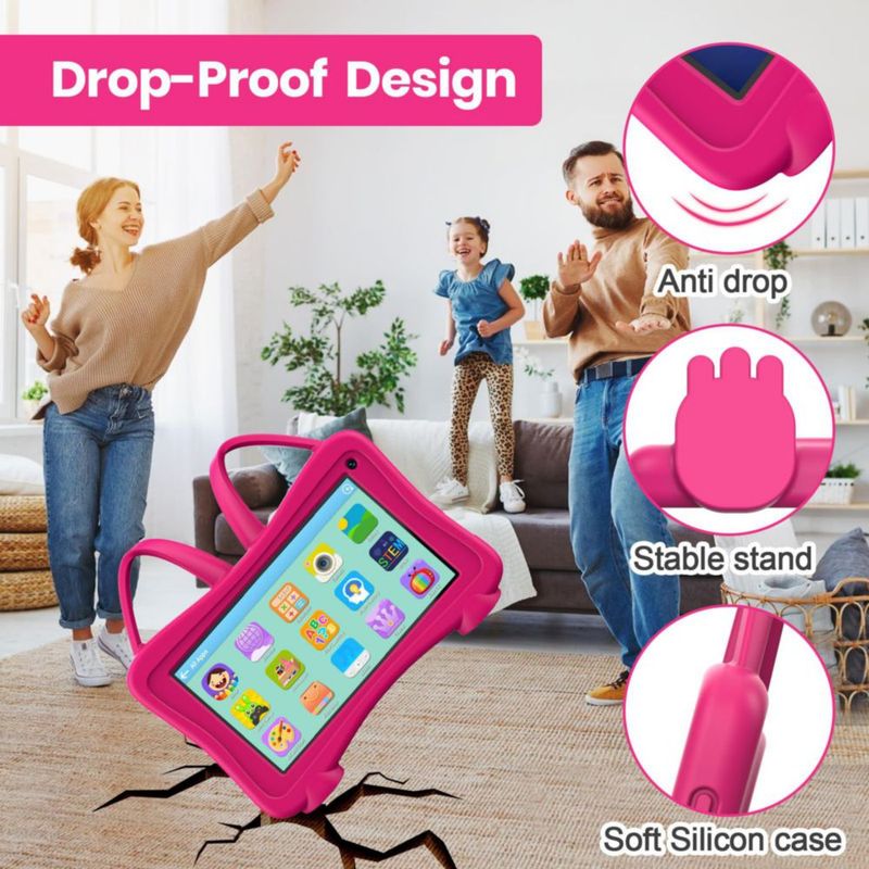 Tableta Trayoo 7 para niños WiFi cámara dual Rosa
