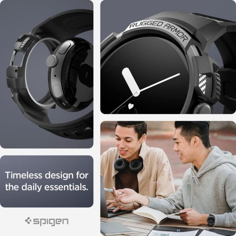 Funda con correa para Google Pixel Watch 3 Spigen Rugged Armor Pro de 41 mm color negro