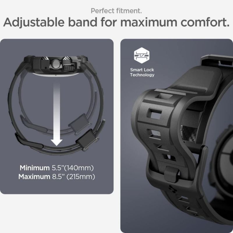 Funda con correa para Google Pixel Watch 3 Spigen Rugged Armor Pro de 41 mm color negro