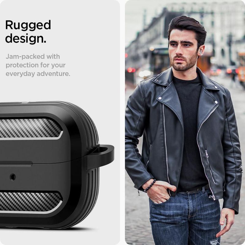 Funda protectora Spigen Rugged Armor para Samsung Galaxy Buds3 Pro y Galaxy Buds 3 (2024)