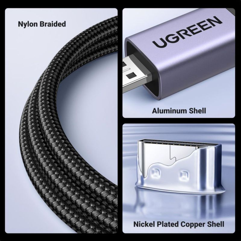 Cable HDMI UGREEN 8K Micro HDMI a HDMI 2.1 de aluminio de 6.6 pies