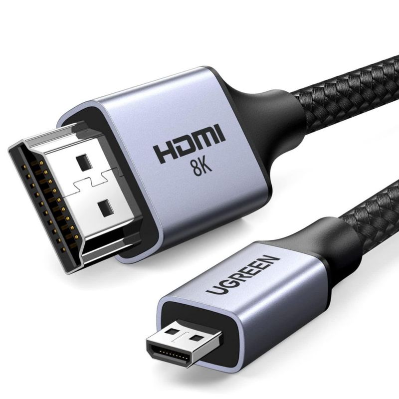 Cable HDMI UGREEN 8K Micro HDMI a HDMI 2.1 de aluminio de 6.6 pies