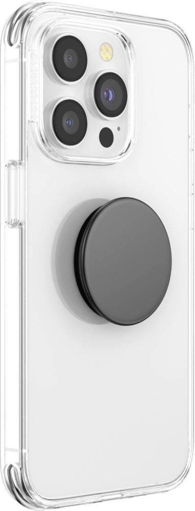 Empuñadura para teléfono con soporte PopSockets de aluminio negro