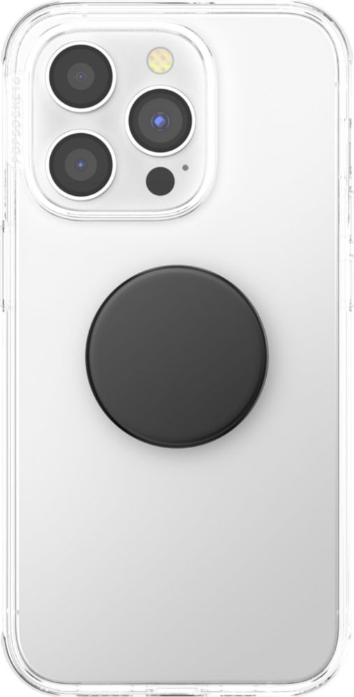 Empuñadura para teléfono con soporte PopSockets de aluminio negro
