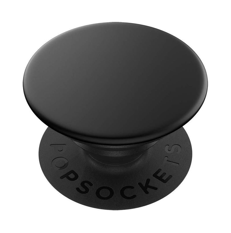 Empuñadura para teléfono con soporte PopSockets de aluminio negro