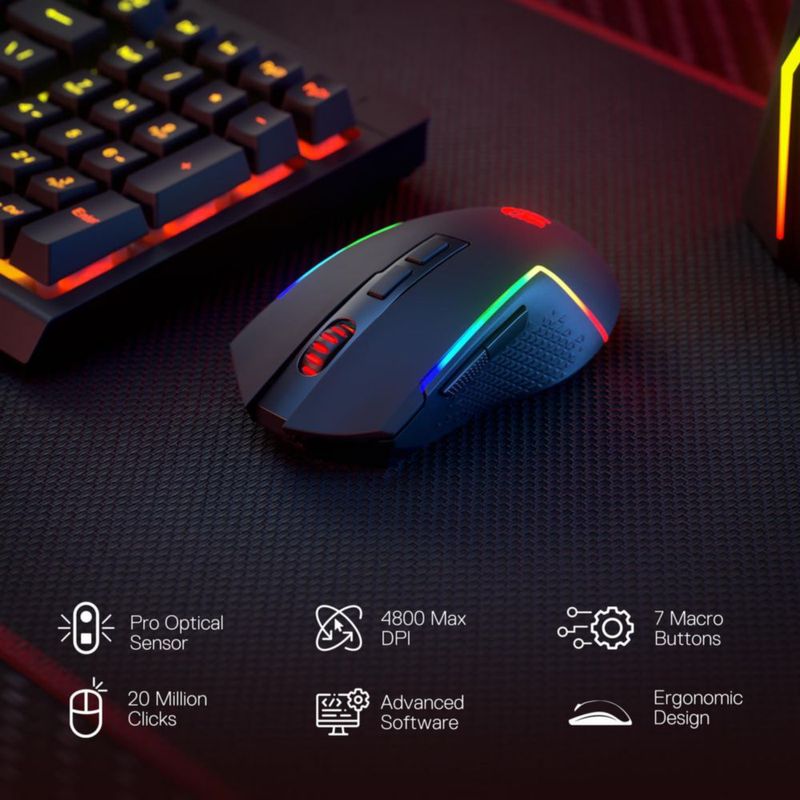 Combo inalámbrico de teclado y ratón para juegos Redragon S142