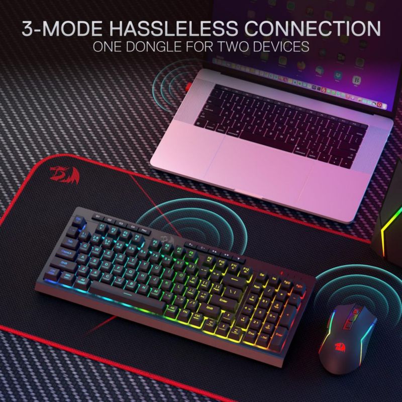 Combo inalámbrico de teclado y ratón para juegos Redragon S142