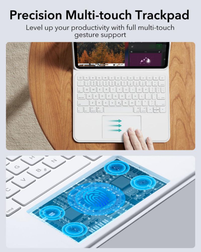 Funda con teclado ESR Ascend para iPad Pro 11 2024 con panel táctil