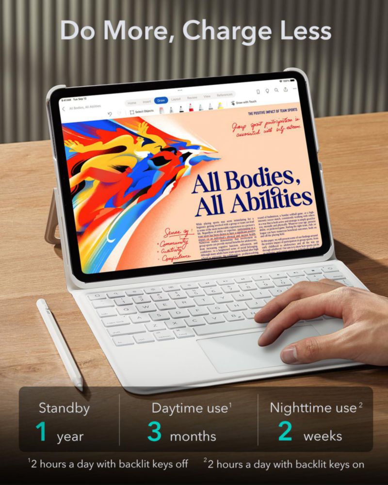 Funda con teclado ESR Ascend para iPad Pro 11 2024 con panel táctil
