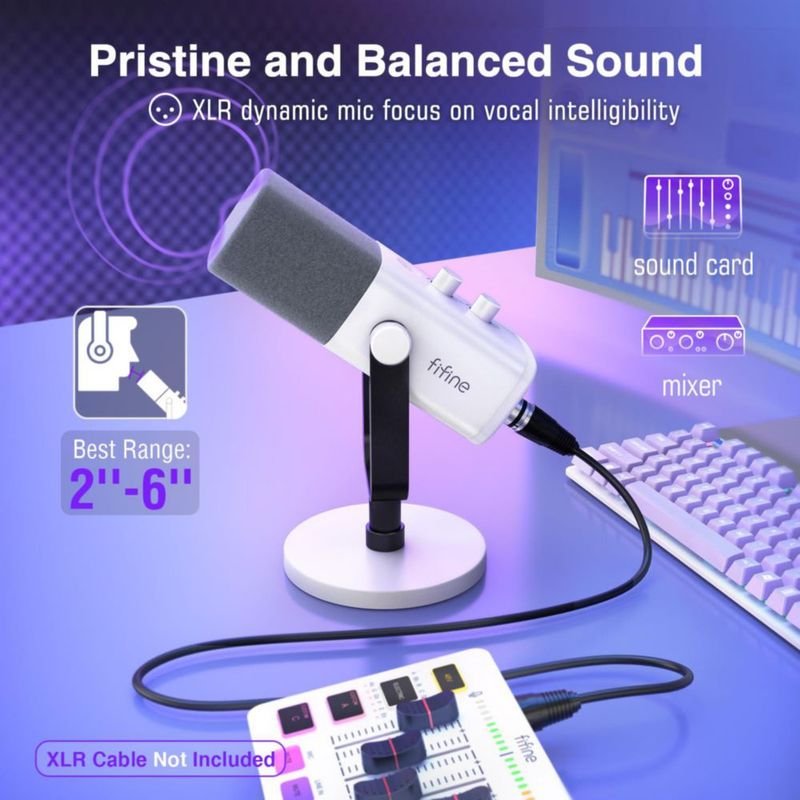 Micrófono para juegos FIFINE AM8 XLR/USB para transmisión de podcasts