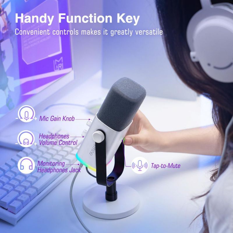 Micrófono para juegos FIFINE AM8 XLR/USB para transmisión de podcasts