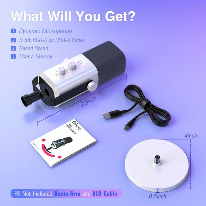 Micrófono para juegos FIFINE AM8 XLR/USB para transmisión de podcasts