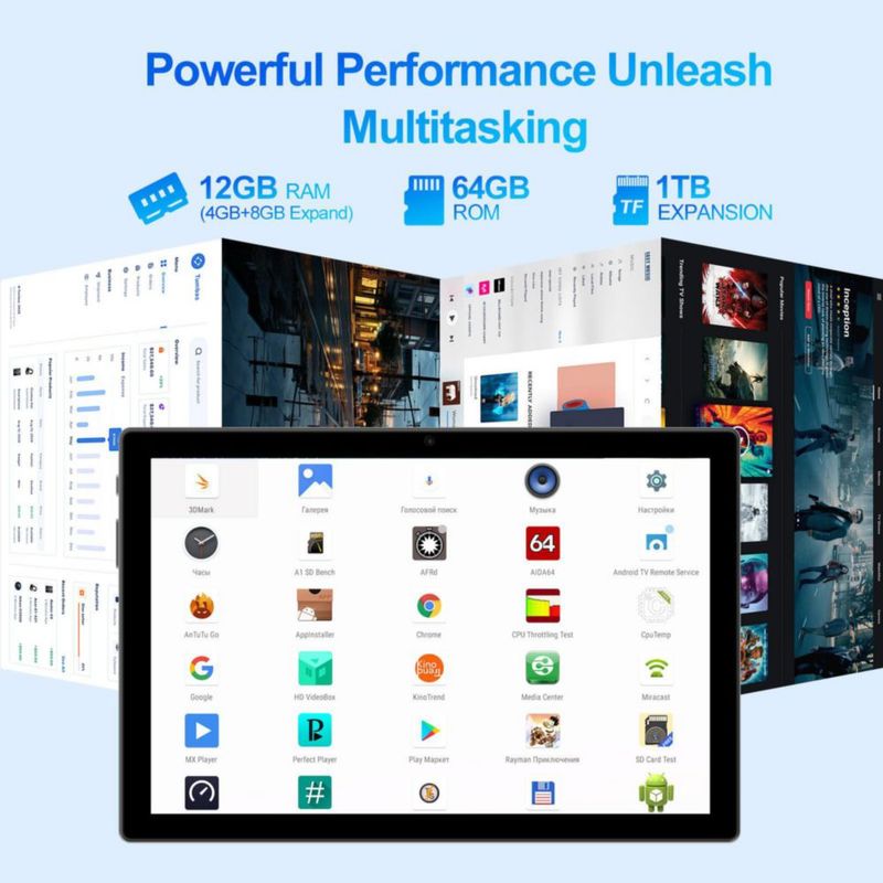 Tablet ATMPC 10 pulgadas Android 14 Octa-Core 12 GB RAM 128 GB ROM