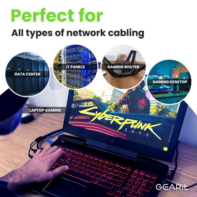 Cable Ethernet GearIt Cat 6 de 1 pie (30 cm) 10 Gbps paquete de 20 azul