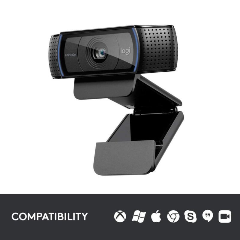 Cámara web Logitech HD Pro C920 1080p para escritorio o portátil