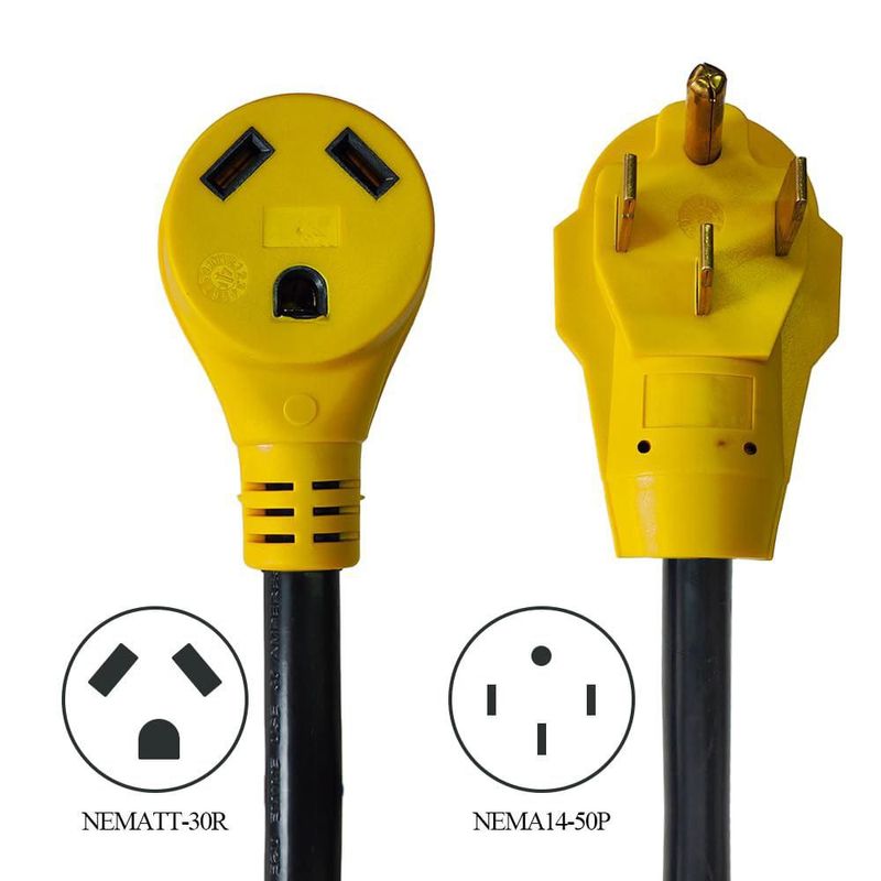 Adaptador de corriente para autocaravana cable de 50 A macho a 30 A hembra 30 cm