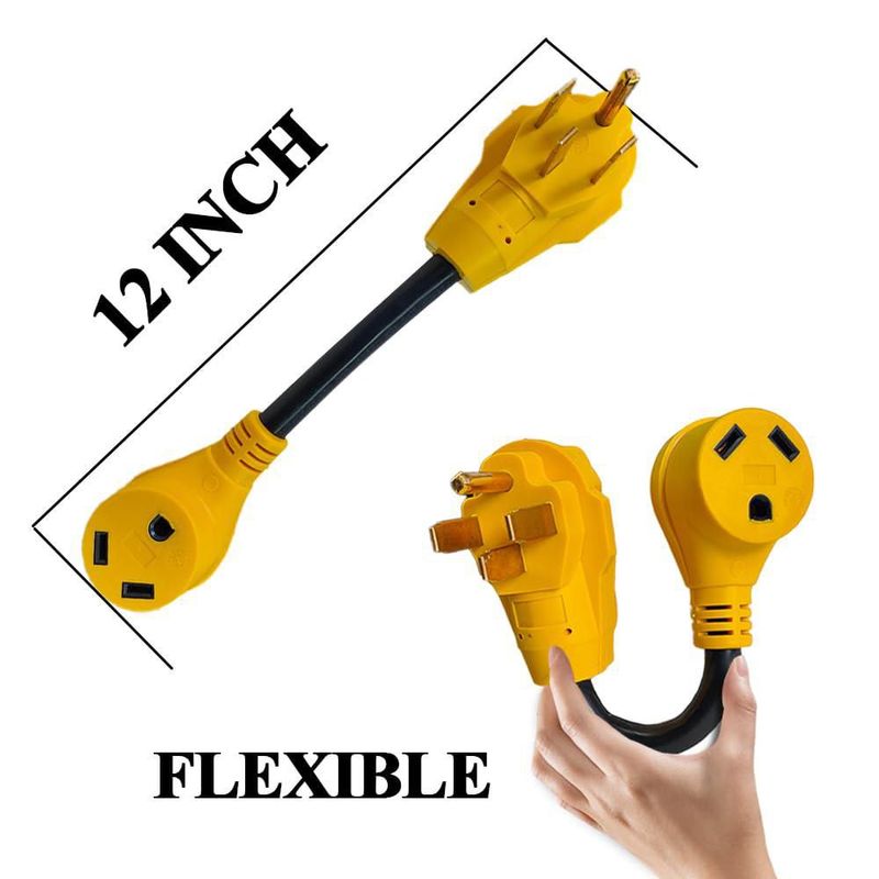 Adaptador de corriente para autocaravana cable de 50 A macho a 30 A hembra 30 cm