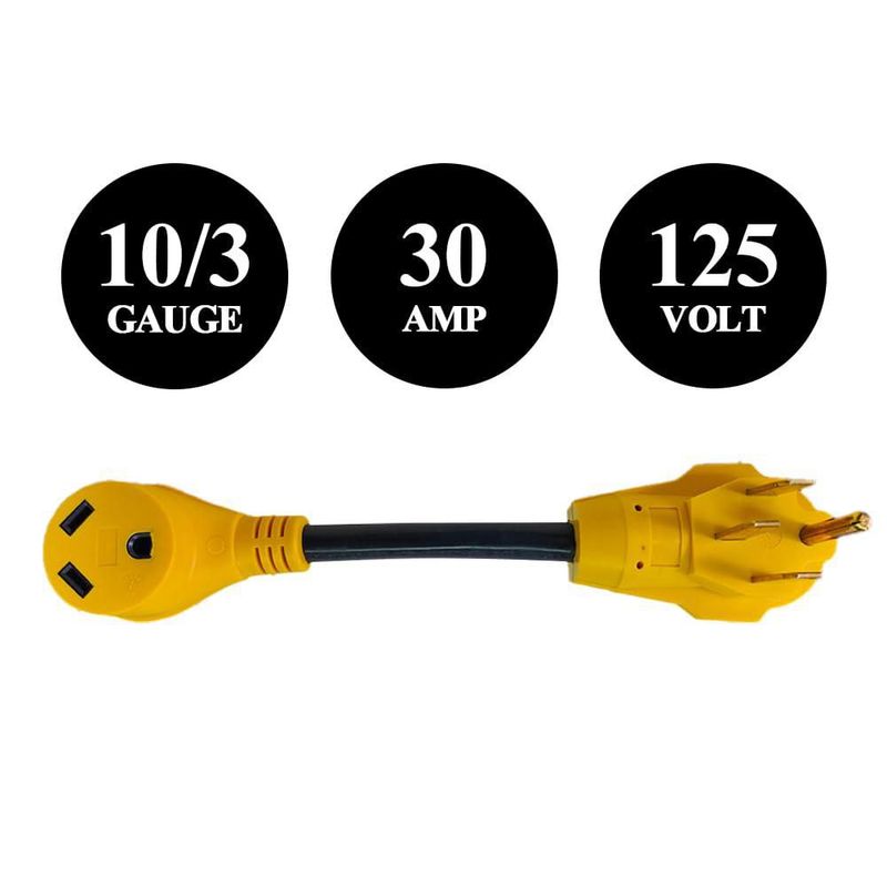 Adaptador de corriente para autocaravana cable de 50 A macho a 30 A hembra 30 cm