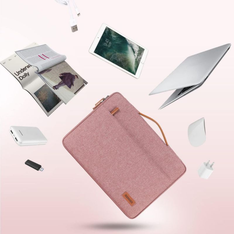 Funda para portátil DOISO 17.3 pulgadas resistente al agua rosa