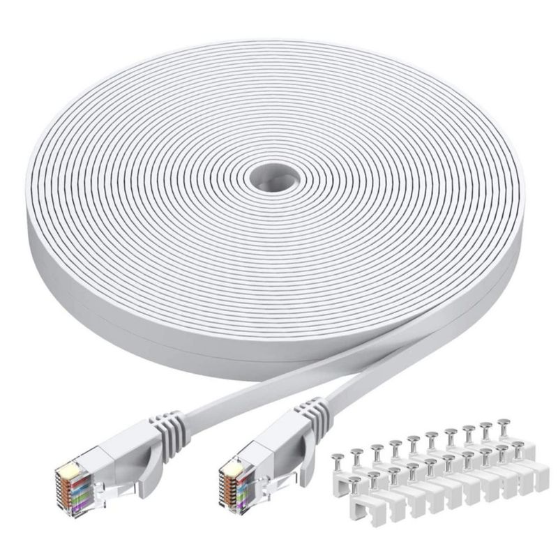 Cable Ethernet BUSOHE Cat6 de 40 pies blanco para red de computadoras