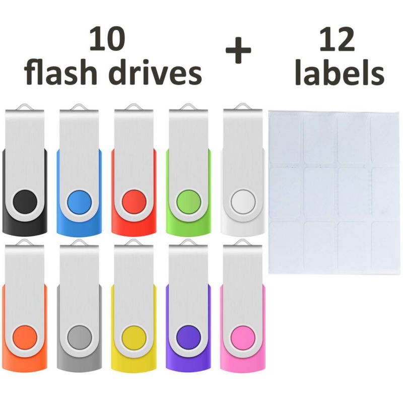 Unidades flash USB Enfain de 8 GB USB 2.0 paquete de 10 multicolor
