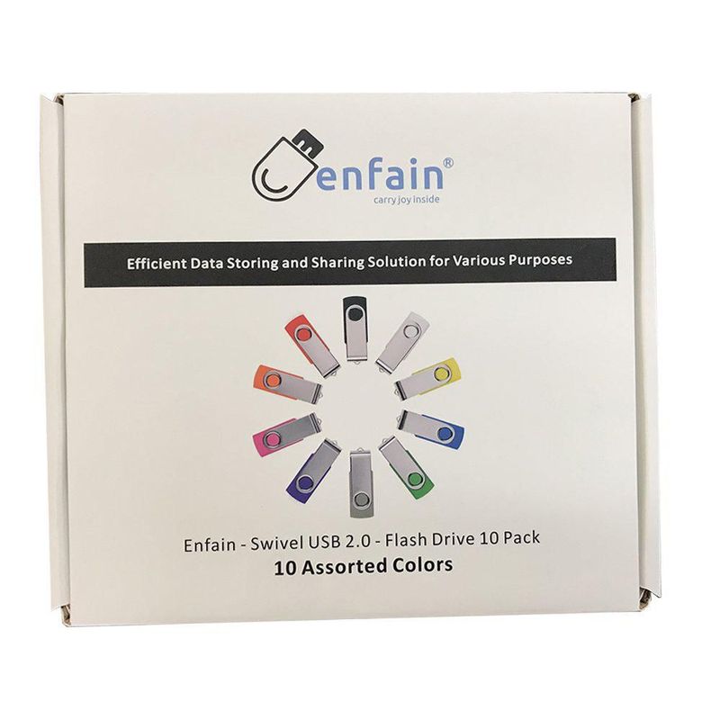 Unidades flash USB Enfain de 8 GB USB 2.0 paquete de 10 multicolor