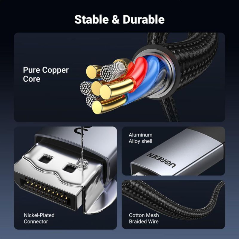 Cable DisplayPort a HDMI UGREEN 4K @60Hz HDR Active 1.2 a 2.0