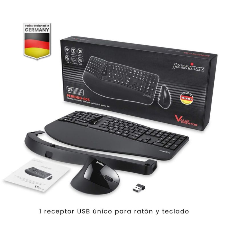 Set de teclado y ratón Perixx PERIDUO-605 ES Wireless