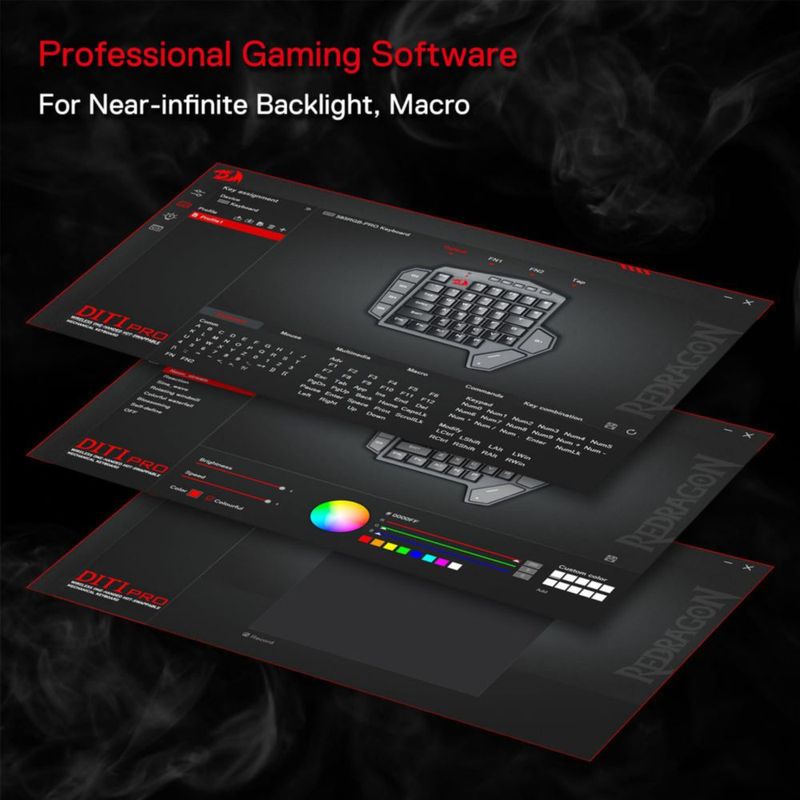 Teclado mecánico inalámbrico para una mano Redragon K585 PRO