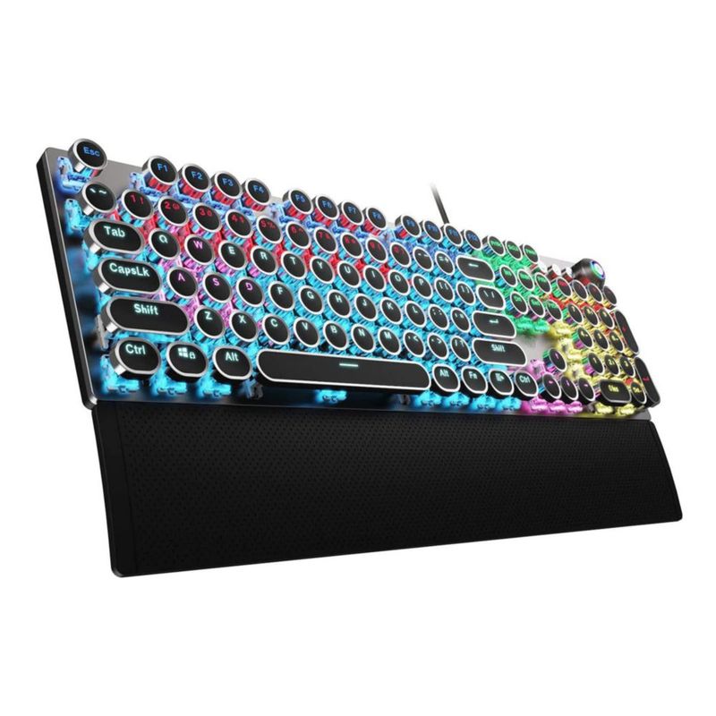 Teclado para juegos AULA F2088 estilo máquina de escribir interruptores azules