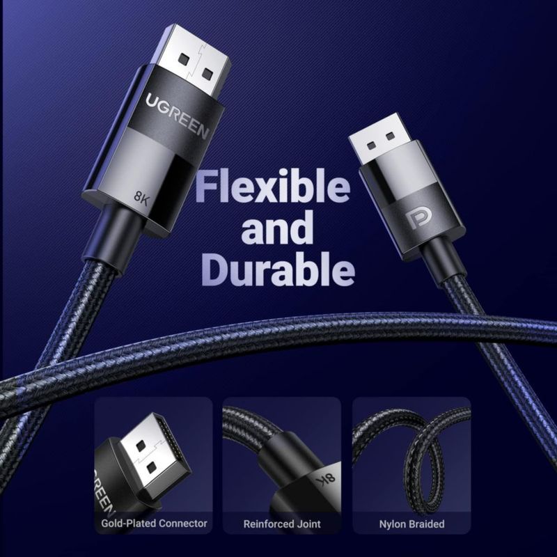 Cable DisplayPort UGREEN con certificación VESA 8K 16 pies (5 m) DP 1.4