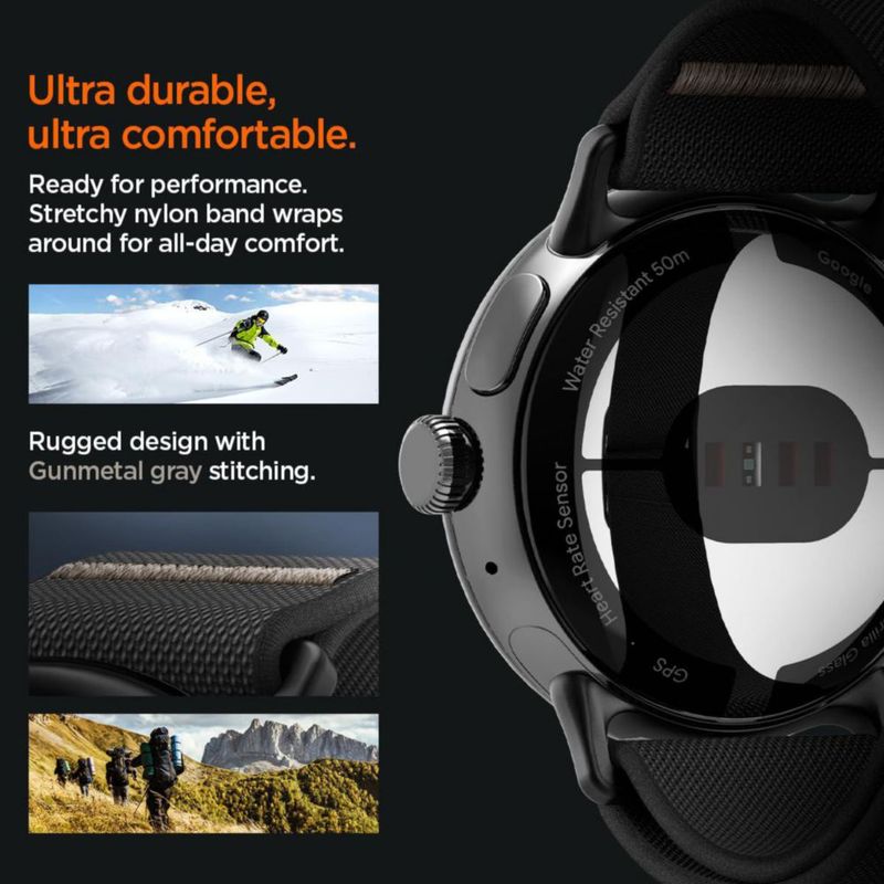 Watch Band Spigen Lite Fit Nylon Solo Loop para Google Pixel Watch 2/1 color negro