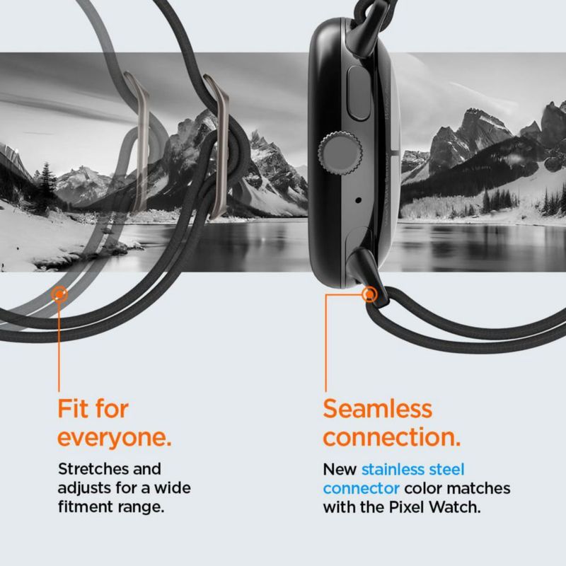 Watch Band Spigen Lite Fit Nylon Solo Loop para Google Pixel Watch 2/1 color negro