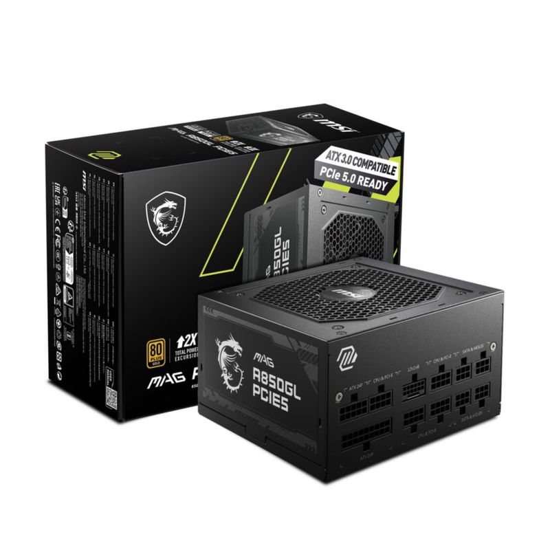 Fuente de alimentación MSI MAG A850GL 850W 80 Plus Gold Full Modular