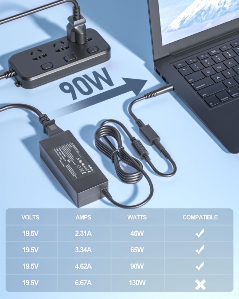 Cargador ActZone compatible con portátiles Dell de 90 W 65 W y 45 W