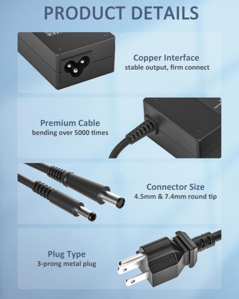 Cargador ActZone compatible con portátiles Dell de 90 W 65 W y 45 W