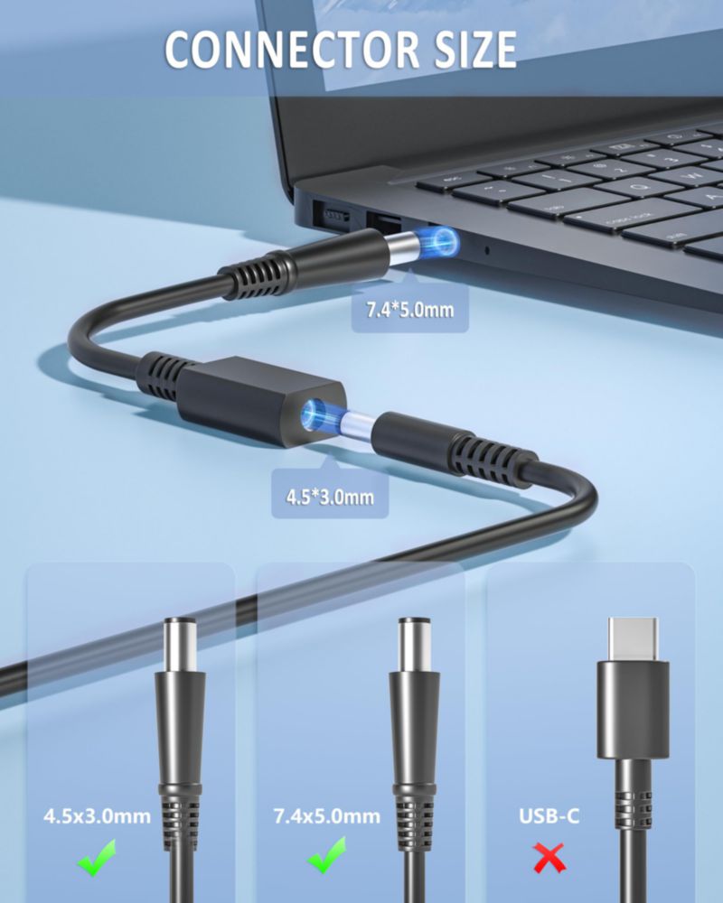 Cargador ActZone compatible con portátiles Dell de 90 W 65 W y 45 W