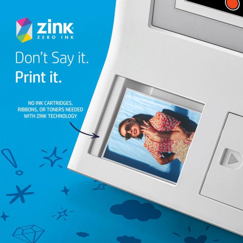 Papel fotográfico HP Sprocket Zink con respaldo adhesivo de 3.5 x 4.25 pulgadas paquete de 50